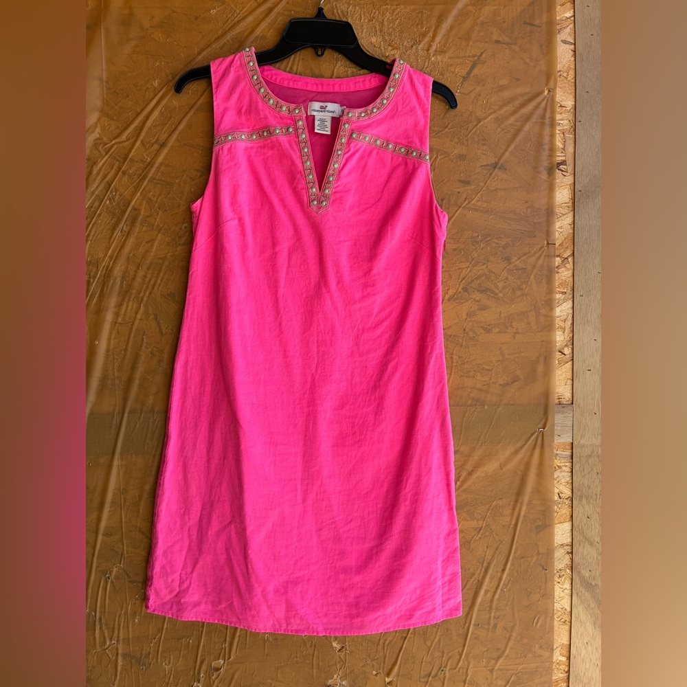 Vineyard Vines Shift Dress Linen Cotton Pink Size 0